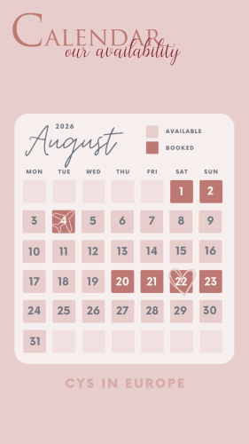 6 - Availability Booking Calendar - August